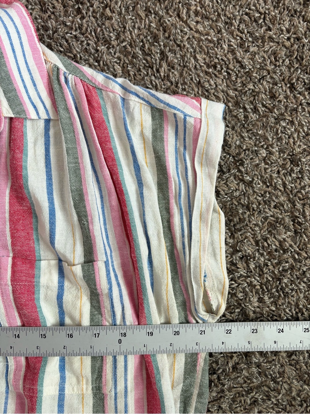 Old Navy Women'S Linen-Blend Striped Shirt Dress in‎ Multicolor Stripe Size L - Picture 7 of 8